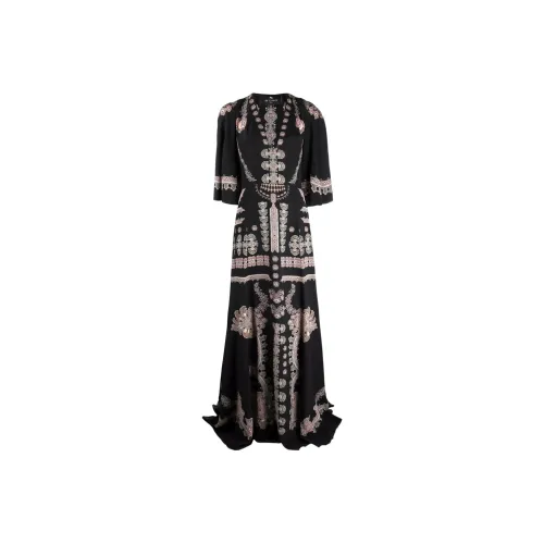 ETRO Черное Женское Короткое Платье с Рукавами