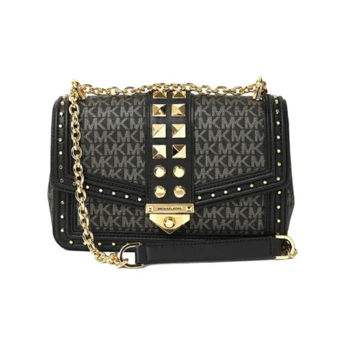 MICHAEL KORS Soho Нейлон Сумка через плечо Сумка на плечо Большая Женская Черный Золотой