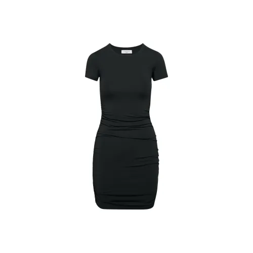 ARITZIA Тень Руче Мини Платье Короткий Рукав Платье Женское Черное