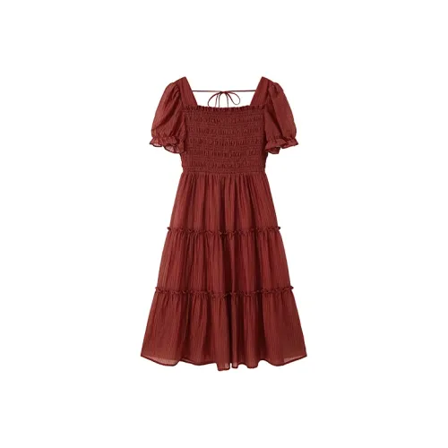 Pit Короткий рукав Платье Женское Красное