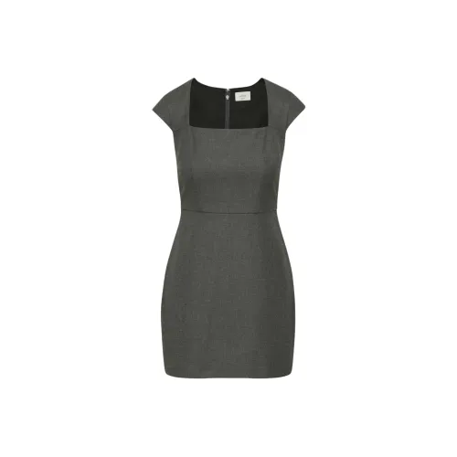 ARITZIA FW24 WILFRED Celeste Платье Короткий рукав Платье Женское Heather Уголь Камень Phoebe Quinn Уголь