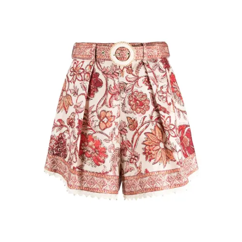 Zimmermann Красно-белые Женские Повседневные шорты