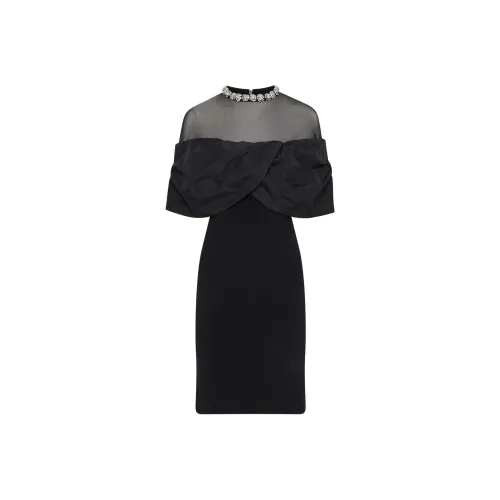 REBECCA VALLANCE FW24 Короткое платье с короткими рукавами женское черное