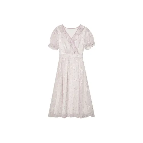 ANNECHEN A Линия Юбка Платье Женское Пыльно-розовый