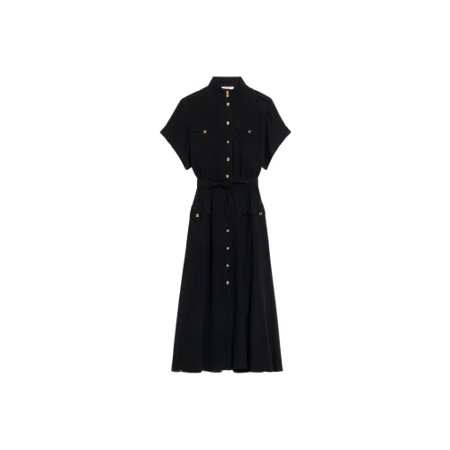 CELINE Черное Женское Короткое Платье с Рукавами