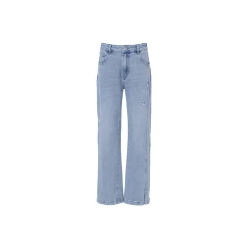 LOFT SHINE SS22 Прямой крой Брюки Джинсы Женские Синий