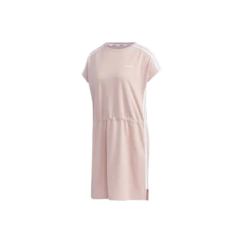 ADIDAS NEO Короткий рукав Платье Женское Ярко-розовое