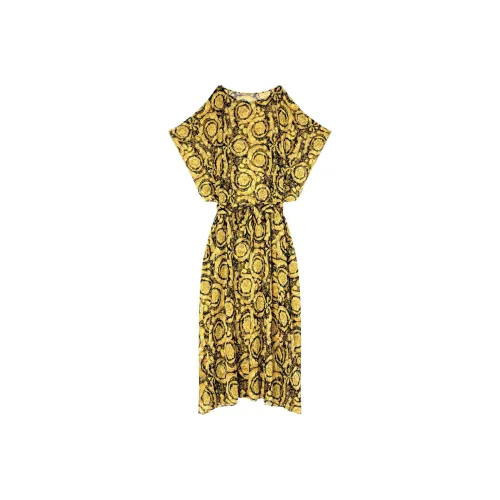 FANSIZHE SS22 Короткий рукав Платье Женское Желтое