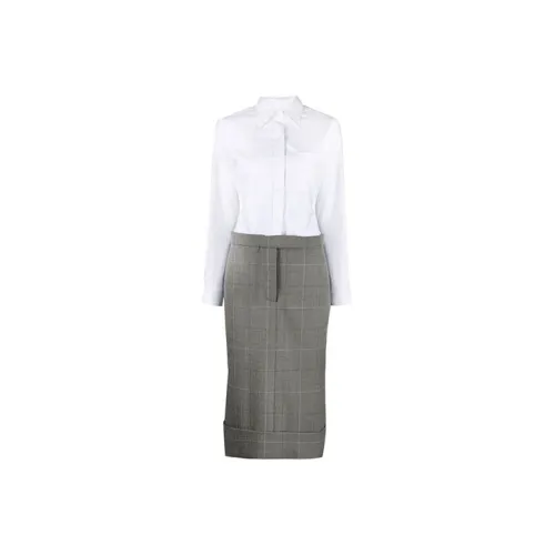 THOM BROWNE Серый Женские Длинные Платья с Рукавами