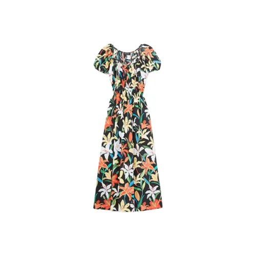 Kate Spade SS24 Короткое платье с короткими рукавами женское многоцветное