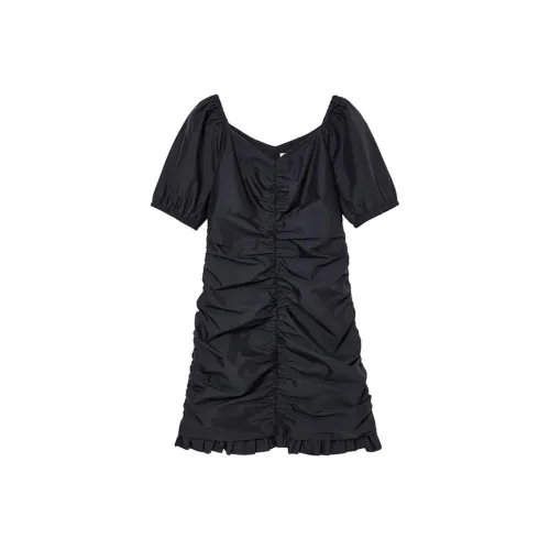 H'S Black Женские Короткие Платья с Рукавами