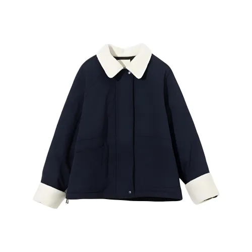 ZIMO Хлопковый пуховик женский темно-синий