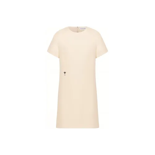 DIOR 30 Montaigne SS23 Короткий рукав Платье Женское Бежевый