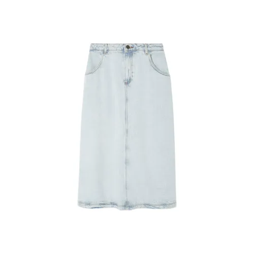 AMERICAN VINTAGE A.M FW24 Юбка Женская JOYBIRD Деним Длинная Юбка Женская Отбеленный Синий