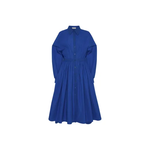 Alexander McQueen Blue Женские Длинные Рукава Платья