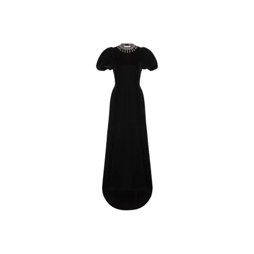 DIOR Черные Женские Короткие Платья с Длинными Рукавами