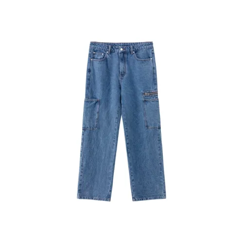 NO ONE ELSE Джинсы Унисекс Деним Синий