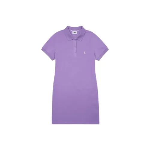 Mlb Base Logo Короткий рукав Платье Женское Фиолетовое