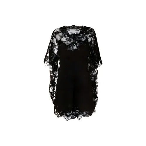 ERMANNO SCERVINO Черное Женское Короткое Платье с Рукавами