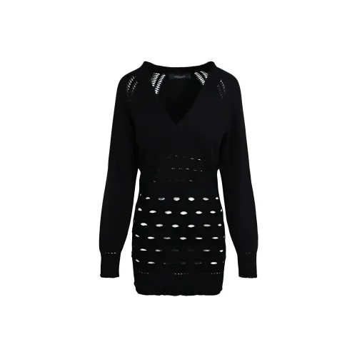 VERSACE Длинное платье с длинными рукавами женское черное