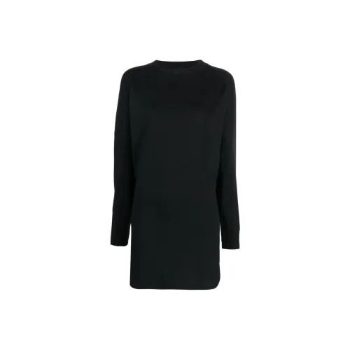 PALM ANGELS Черное Женское Длинное Платье с Рукавами