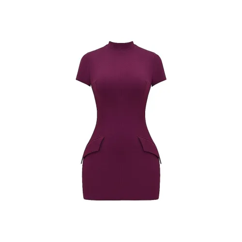 HOUSE OF CB ALIA Короткое платье с короткими рукавами Женское Mulberry Mulberry