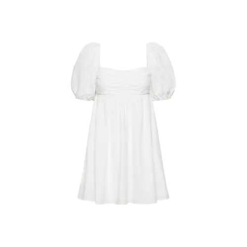 ARITZIA WILFRED AMUSE Поплин Мини Платье Короткий Рукав Платье Женское Белое Белый