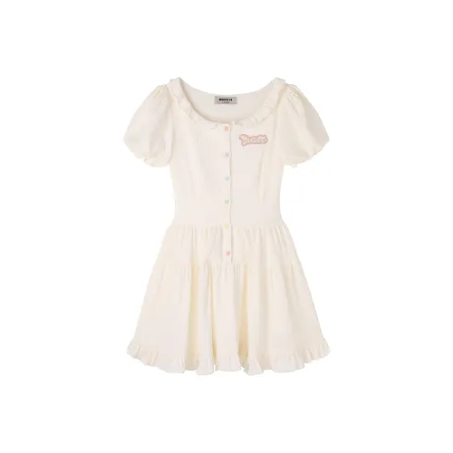 INEED I.T Sweet Dreamland Series Бежевые Женские Короткие Платья с Рукавами