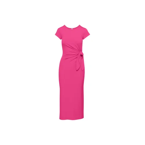 ARITZIA WILFRED Удача Maxi Dress Короткий рукав Платье Женское Яркое Розовое