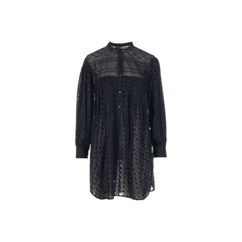 ISABEL MARANT Черное Женское Длинное Платье с Рукавами