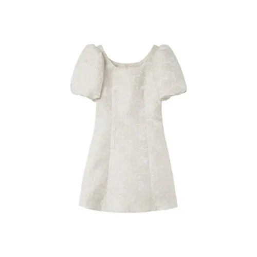 ITIB x Namas Miyo A Линия Юбка Короткое Платье Желтое