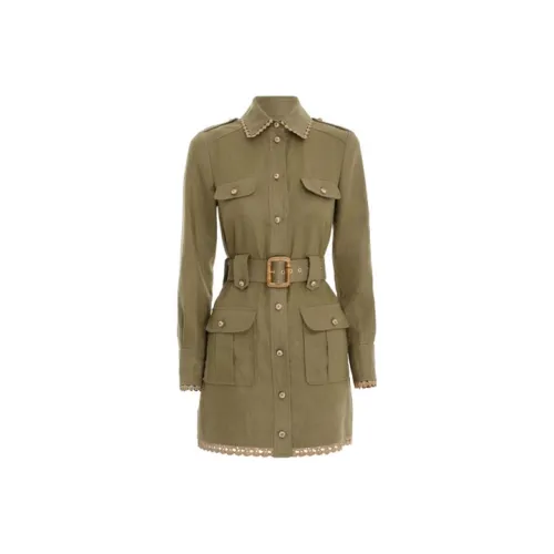 Zimmermann Зеленое Женское Длинное Платье с Рукавами