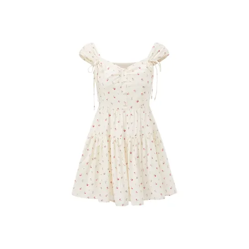 LEDIN Короткий рукав Платье Женское Многоцветное с принтом