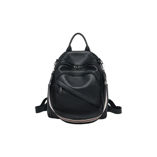 ZOOLER Рюкзак из крупнозернистой текстуры коровьей кожи женский черный