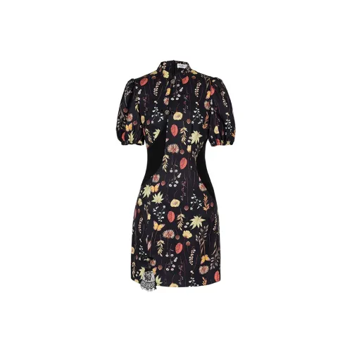 JK&JS Black Женские Короткие Платья с Рукавами