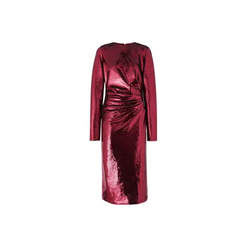 Burberry Длинное платье с длинными рукавами женское красное