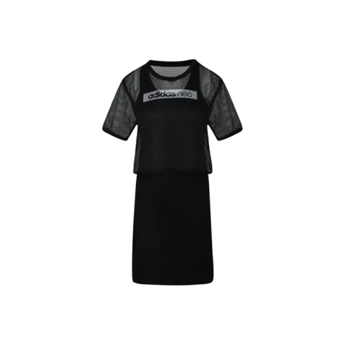 ADIDAS NEO Короткий рукав Платье Женское Черное