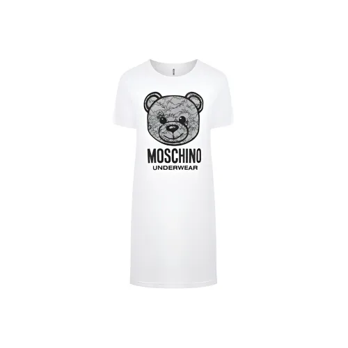 MOSCHINO Белое Женское Короткое Платье с Рукавами