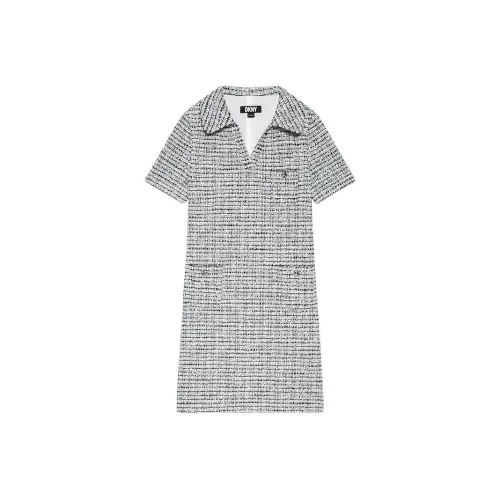 DKNY Короткий рукав платье женское цвет серый Фотиния