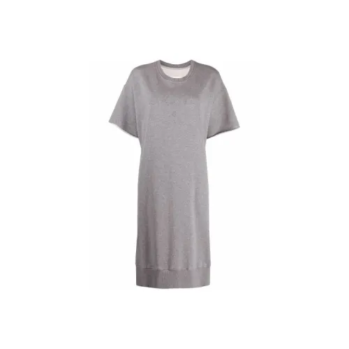 MM6 Maison Margiela Серые Женские Короткие Платья с Рукавами