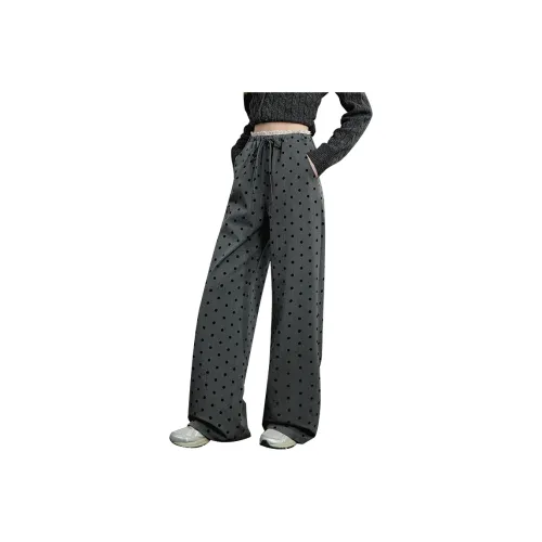 UNIFREE Повседневные брюки Женские Серый в горошек