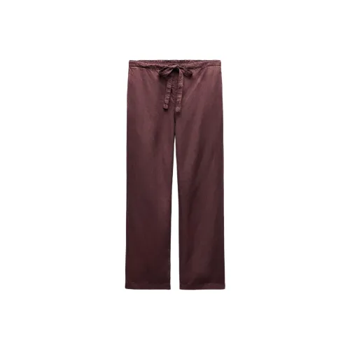 ZARA ZW Series Женские повседневные брюки темно-красного цвета