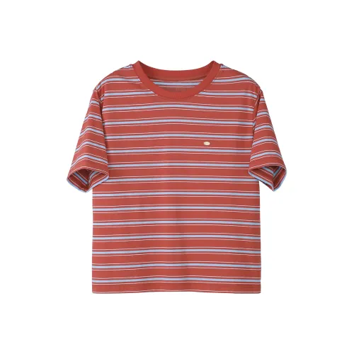 Fstudio Корейский стиль Маленький Преппи стиль Круглый вырез Короткий рукав T-рубашки Женские