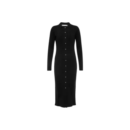 DION LEE Черное Женское Длинное Платье с Рукавами