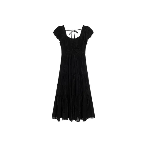 NINA RAISE Короткий рукав Платье Женское Черное