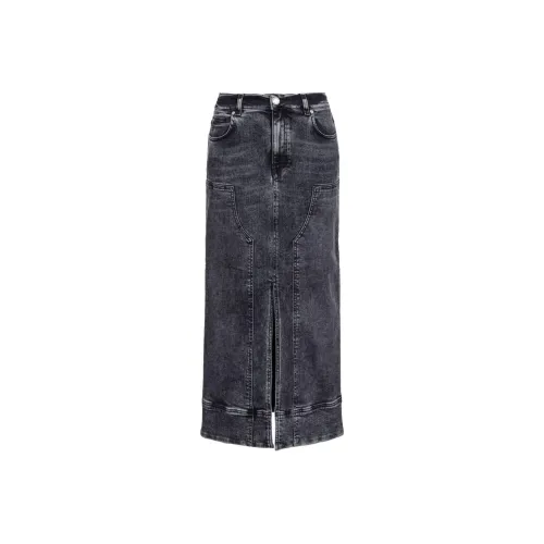 PINKO SS24 Denim Long Skirt Women's Black