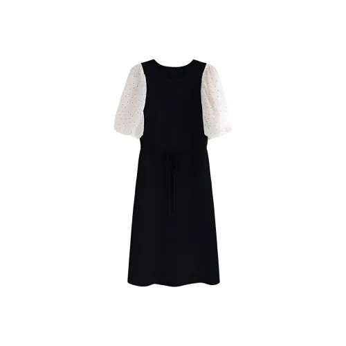 ZUKIZUKI Короткое платье с короткими рукавами женское черное