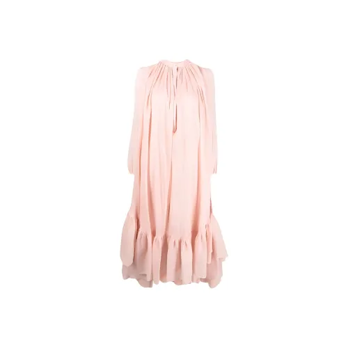 Alexander McQueen Розовые Женские Длинные Платья с Рукавами