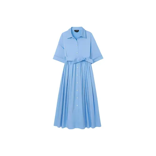 Kate Spade SS24 Короткое платье с короткими рукавами женское звездно-голубого цвета