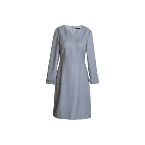 ROEYSHOUSE Длинное платье с длинными рукавами женское серо-синий